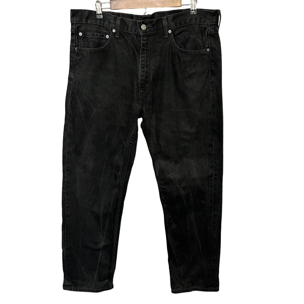 Levi's 505 Jeans‎ Regular Fit Black Denim Pants Classic Style W38 L32